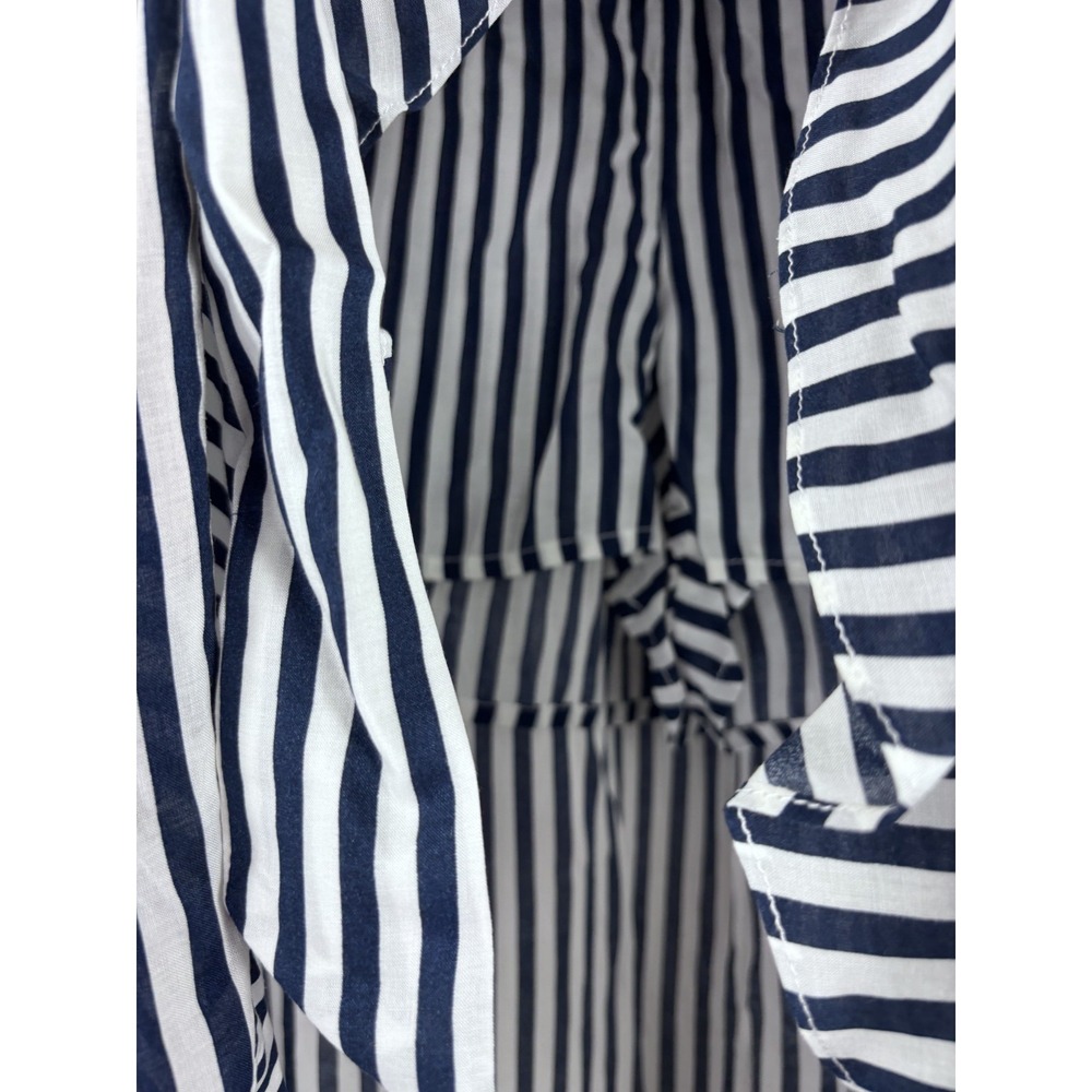 Miss Me Striped Wrap Maxi Skort Women's 28 Navy White Ruffle Coastal Boho Chic - Picture 6 of 7